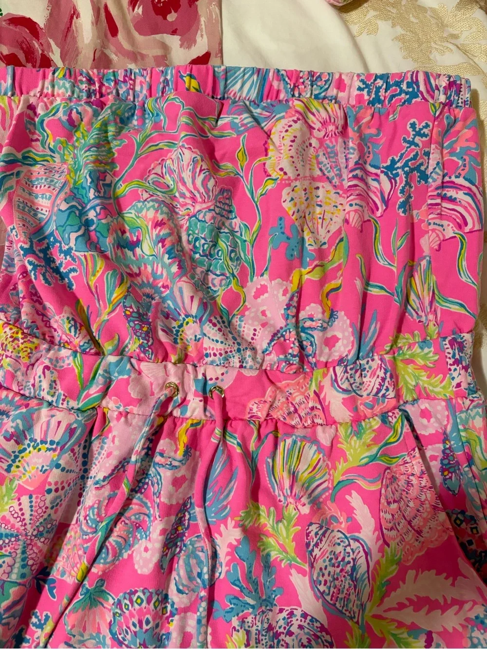 Lilly Pulitzer Vibrant Pink Strapless Seashell Print Sundress - Picture 2 of 6